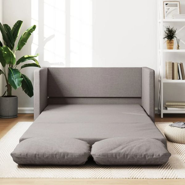 vidaXL Bodensofa mit Schlaffunktion Taupe 112x174x55 cm Stoff, 353969