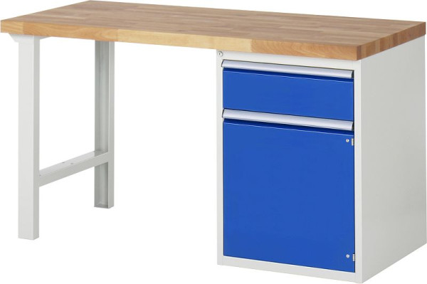 RAU Werkbank Serie 7000 - Baukasten-Bauweise, Unterbau-Container (1x Schublade, 1x Flügeltür), 1500x840x700 mm, 03-7502A1-157B4S.11