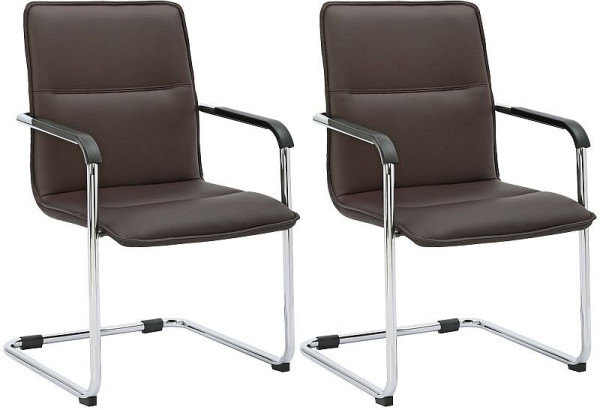 CLP 2er Set Besucherstuhl Seattle, braun, 312228, 4251563499701