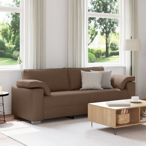 vidaXL 3-Sitzer Sofa in Braun, 178 cm, aus Stoff, 4105241