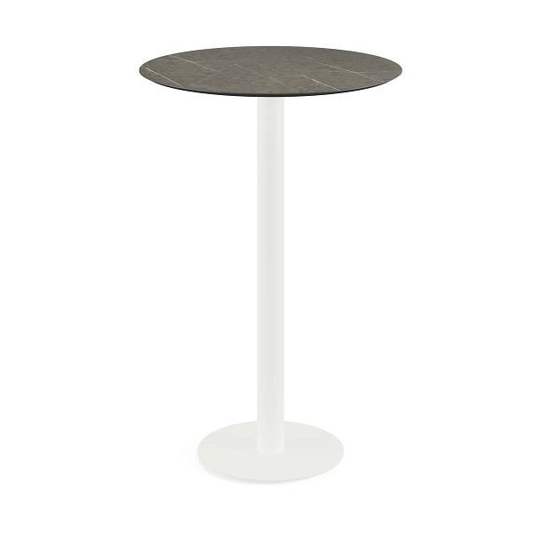 Feros Urban Stehtisch Weiß gestell + Midnight Marble HPL Ø70 cm, 130051670
