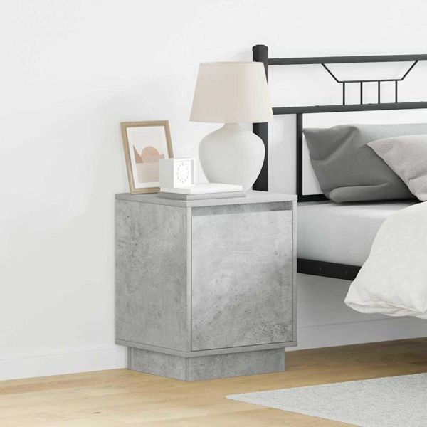 vidaXL Nachttisch mit 2 pcs Betongrau 39 x 34,5 x 50 cm Holzwerkstoff, 869601