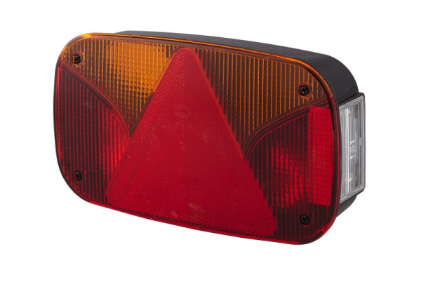 HELLA Heckleuchte, Glühlampe, 12V, Anbau/geschraubt, Lichtscheibenfarbe: rot/gelb, Stecker: Rundstecker, links, Nebelschlusslicht, 2VB 998 232-011