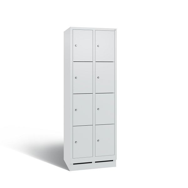 C+P Schließfachschrank Evolo, 8 Fächer, H1800xB610xT500 mm, Grau, 48020-204 S10052