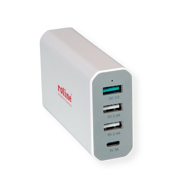 ROLINE USB Charger 4 Port (3x USB + 1x USB C), max. 40W, 19.11.1031