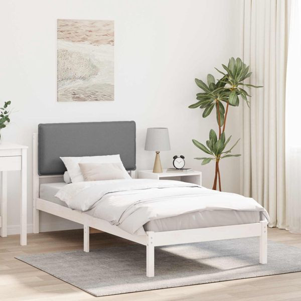 vidaXL Bettgestell mit gepolstertem Kopfteil Hellgrau 90 x 190 cm, 877878