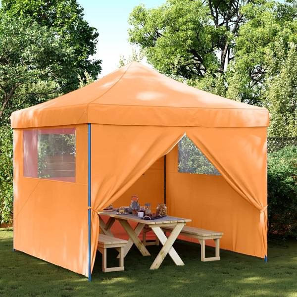 vidaXL Partyzelt Faltbar Pop-Up mit 4 Seitenteilen Orange, 4004929