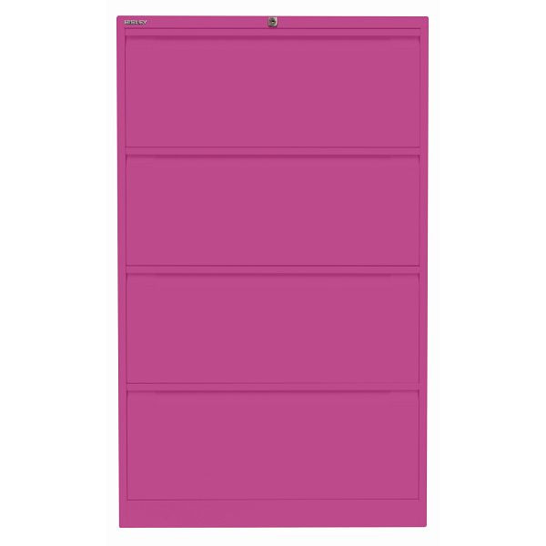 Bisley Hängeregistraturschrank, doppelbahnig, 4 HR-Schubladen, 681 fuchsia, DF4681