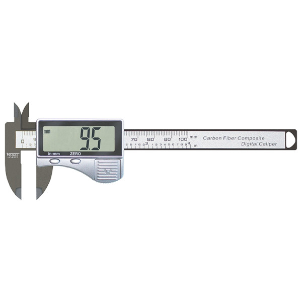 Vogel Germany Elektronischer Digital-Messschieber aus nicht leitfähigem Carbon-Fiberglas, 100 mm / 4 inch, 202202