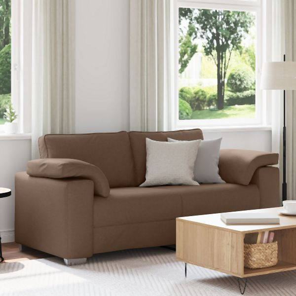 vidaXL Sofa Braun Polyester Mittel Abnehmbare Bezüge 3-Sitzer Sofa, 4105231