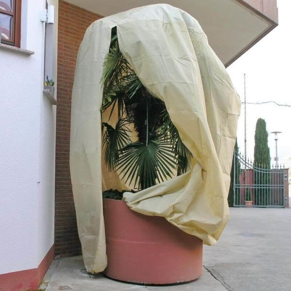 NOOR Winterschutzhaube PRO XXXXL Durchmesser 250 x 350cm (DurchmesserxH) 2 Reißverschlüsse, 2 Zugseile, beige 70g/m², 0111PROXXXXL