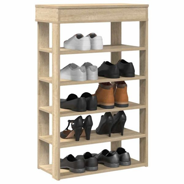vidaXL Schuhregal Sonoma-Eiche 60x30x98 cm Holzwerkstoff, 859925