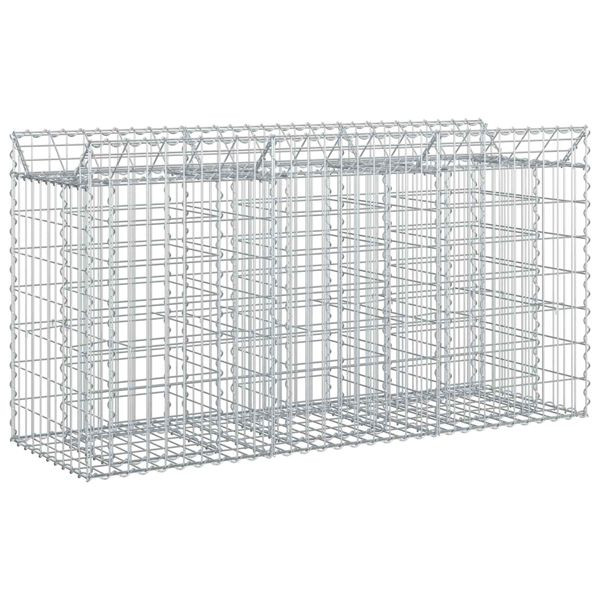 vidaXL Gabionen Hochbeet Silber 150 x 50 x 80 cm Verzinkter Stahl, 42033304