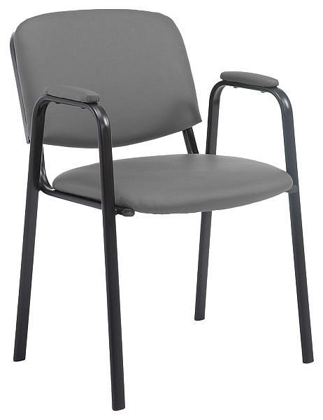 CLP Besucherstuhl Ken PRO Kunstleder, grau, 151795908