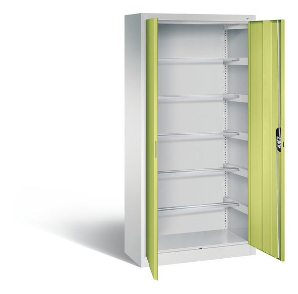 C+P Büroschrank Acurado, H1950xB930xT400mm, Farbe: Lichtgrau / Viridingrün, Muldengriff, 9260-600 S10333