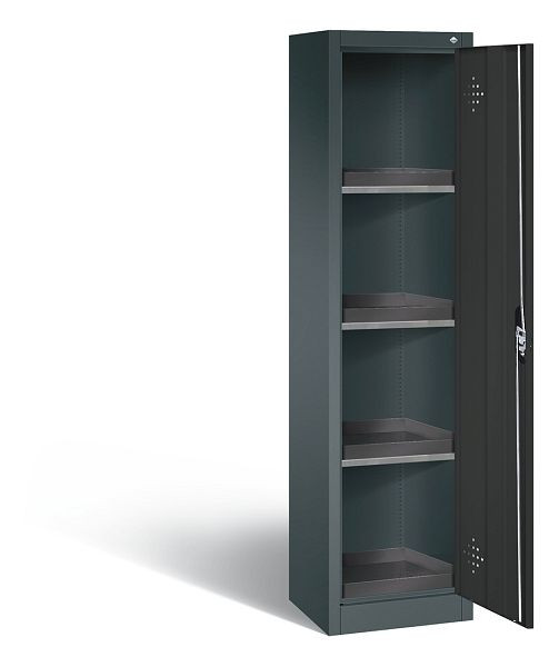 C+P Umweltschrank Acurado, H1950xB502xT500mm, Farbe: Anthrazitgrau, Muldengriff, 8901-316 S10132
