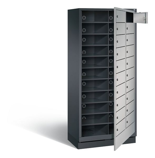 C+P Wäsche-Ausgabeschrank Evolo, H1800xB810xT500mm, Farbe: Schwarzgrau / Weißaluminium, 48160-210 S10112