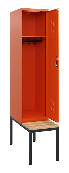 C+P Spind Evolo PLUS, 1 Abteil, 1950x400x815mm, 2004/2004, Zylinderschloss, Sitzfläche Holz, Sitzbank, 0490505-12 S10050