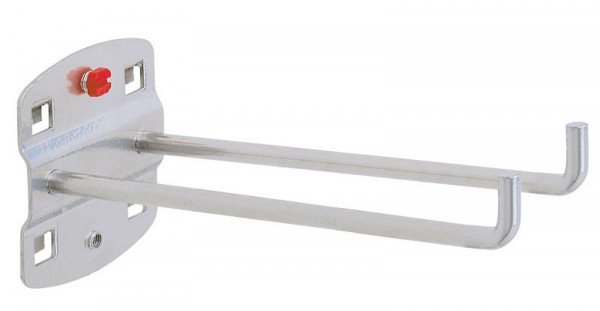 Kappes RasterPlan Doppelter Werkzeughalter, L 150 mm, Ø 6 mm, senkrechtes Hakenende alufarben, 4040.00.1401