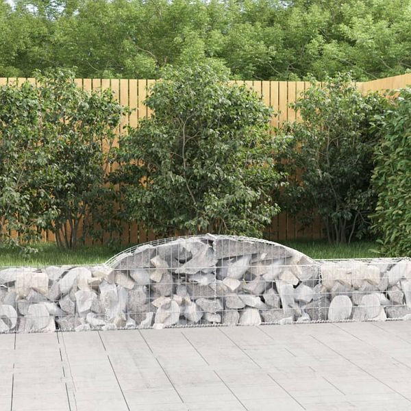 vidaXL Gabionen mit Hochbogen 20 Stück 300x30x40/60 cm Verzinktes Eisen, 3146481