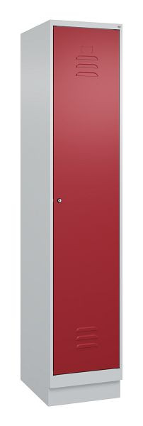 C+P Umkleidespind Classic PLUS, Sockel, 1950x400x500mm, 7035/3003, Zylinderschloss, 080020-12 S10016