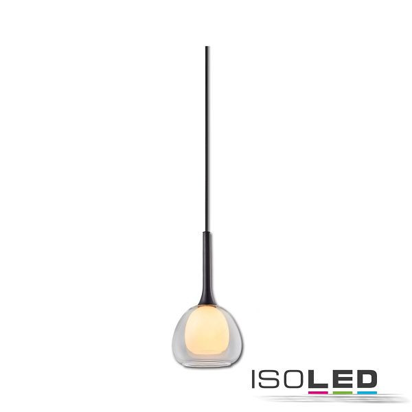 ISOLED Pendelleuchte, clear/white Glas, E14, 50-300cm, ohne Leuchtmittel, ohne Baldachin, 115219