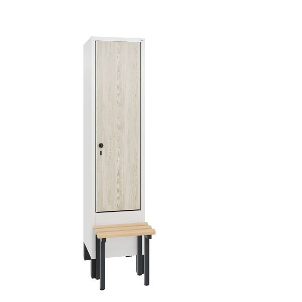 C+P Spind Evolo, 1 Abteil, H1850xB420xT815 mm, Weiß/MDF Esche, 48030-12 S10296