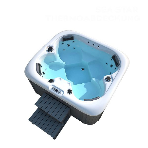 HOME DELUXE Outdoor Whirlpool SEA STAR - mit Treppe und Thermoabdeckung, 23388