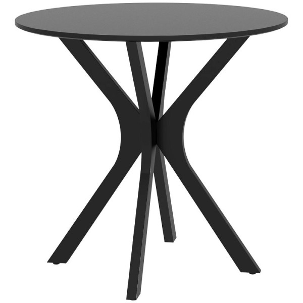 HOMCOM Esstisch Küchentisch Runder Tisch, Modernes Design, 78 x 78 x 75 cm, Schwarz, 83A-075V81BK