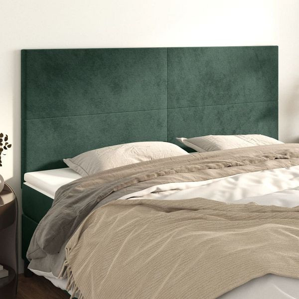 vidaXL Kopfteile 4 Stück Dunkelgrün 80x5x78/88 cm Samt, 3116109