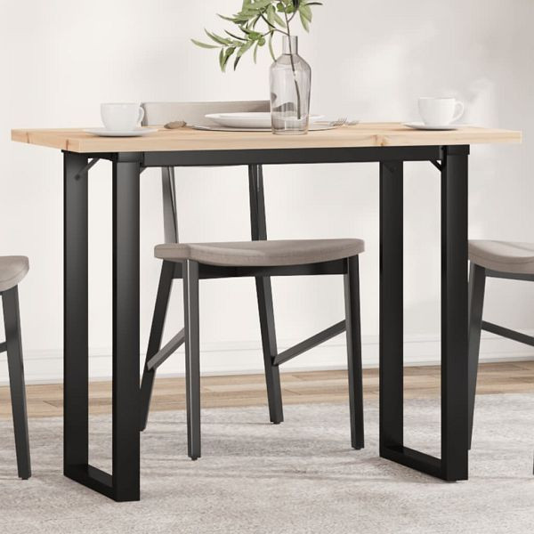 vidaXL Esstisch O-Gestell 100x50x75,5 cm Massivholz Kiefer & Gusseisen, 3282741