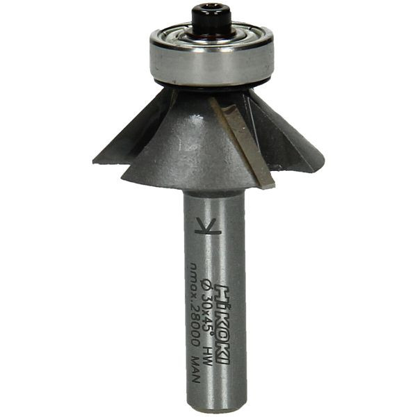 HiKOKI 8 mm Fasenfräser mit Kugellager drei Schneiden 30x53x45, 754112