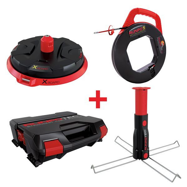 Runpotec RUNPO5 Profi Kabeleinziehgerät mit X Board 300 Profi-Kabelabroller - MULTI-SET, 10171