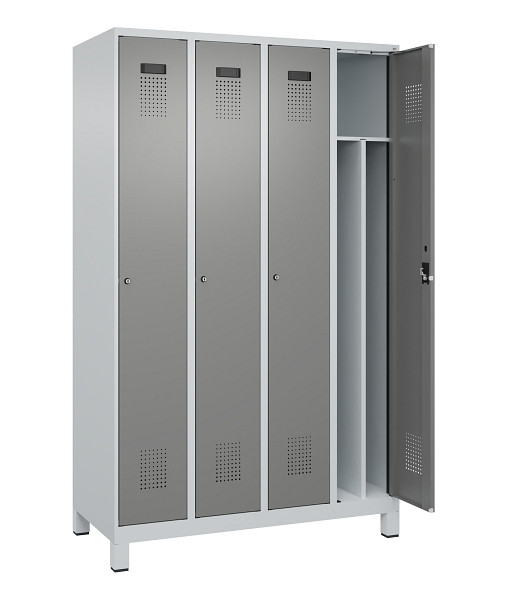 C+P Spind Evolo PLUS, mit Füßen, 4 Abteile, 1950x1200x500mm, 7035/0004, Verschluss Zylinderschloss, 049010-40F S10041