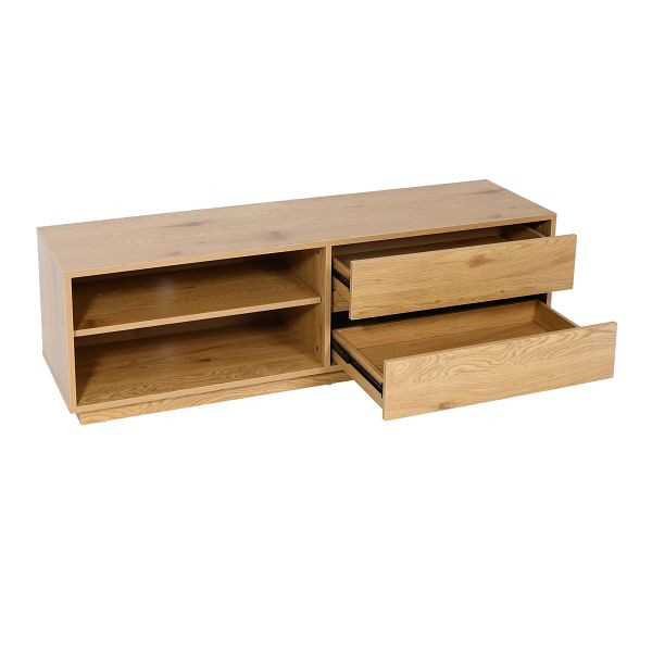 Mendler TV-Rack HWC-J78, Fernsehtisch Lowboard Kommode, Schublade, MDF 42x140x40cm, Eiche-Optik, 83120