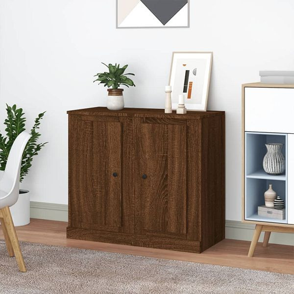 vidaXL Sideboards 2 Stück Braun Eichen-Optik 37,5x35,5x67,5 cm, 816215
