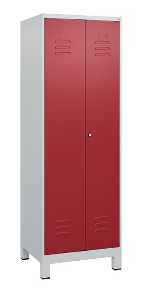 C+P Umkleidespind Classic PLUS, Doppel-Spind, Füße, 2 Abteile, 1800x600x500mm, 7035/3003, Zylinderschloss, 0800127-20P S10016