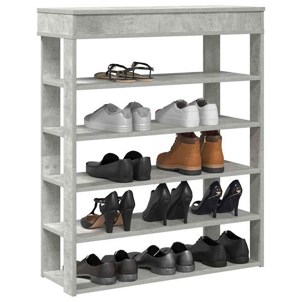 vidaXL Schuhregal Betongrau 80x30x98 cm Holzwerkstoff, 859935