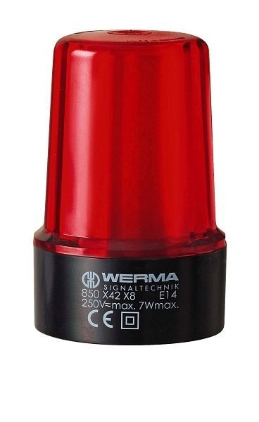 WERMA Dauerleuchte Bodenmontage 12-230VAC/DC RD Gehäusefarbe schwarz- rot, 850.100.08