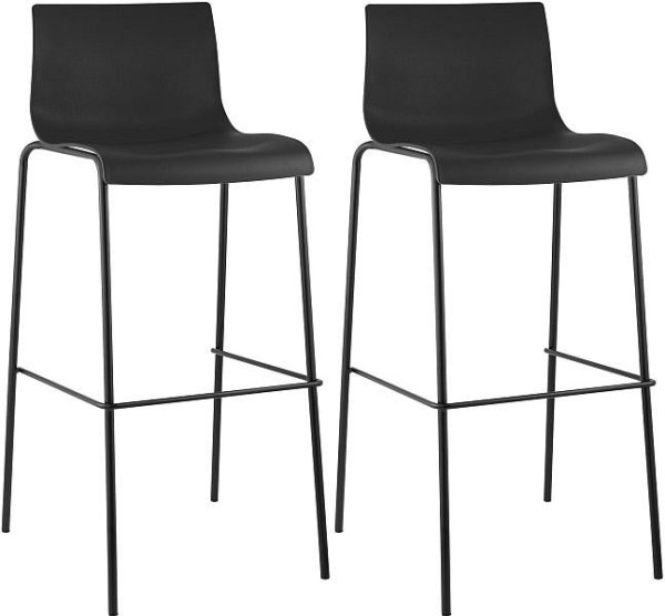 CLP Barhocker Hoover Kunststoff 4-Fuß Gestell schwarz, schwarz, VE: 2 Stück, 304473