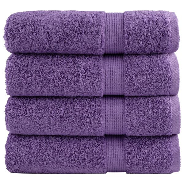 vidaXL Premium-Duschtücher SOLUND 4 Stk. Lila 70x140 cm 600 g/m², 137357