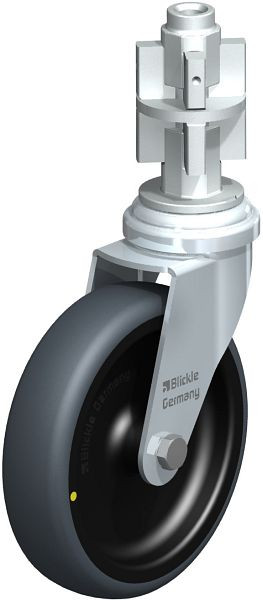 Blickle LRA-TPA 100G-ELS-E05 Apparate-Lenkrolle mit Expander, Thermoplastisches Gummi-Elastomer, Grau, 751082