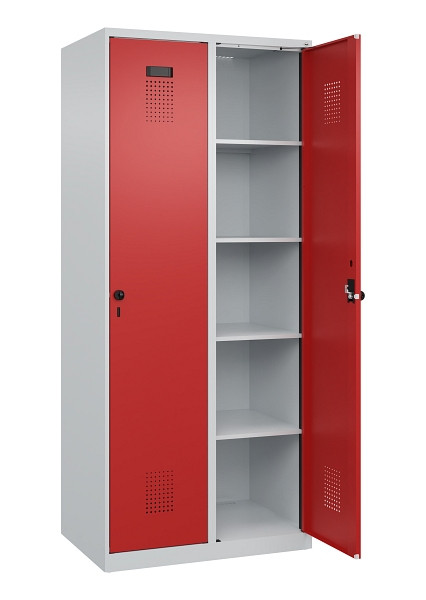 C+P Wäsche-Spind Evolo PLUS, 2 Abteile, 1850x800x500mm, 7035/3000, Verschluss Drehriegel, Ablageböden 8, 049000-22B S10003