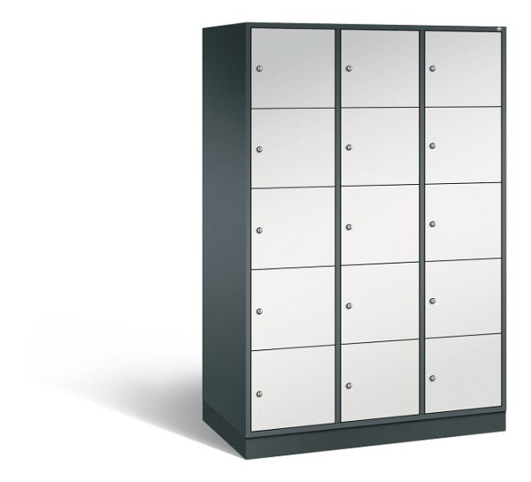 C+P XL-Schließfachschrank Intro, 15 Fächer, H1950B1220T590 mm, Anthrazit/Grau, 8570-303 S10092