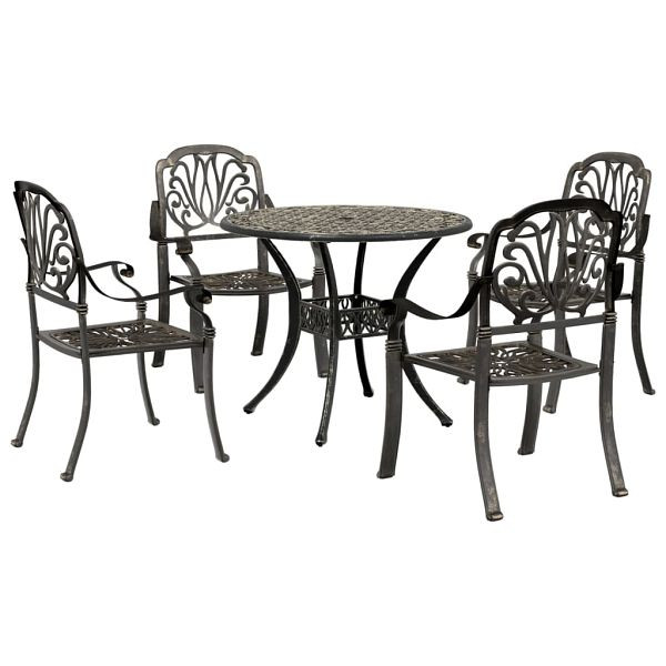 vidaXL 5-tlg. Garten-Essgruppe Bronzen Aluminiumguss, 3216326