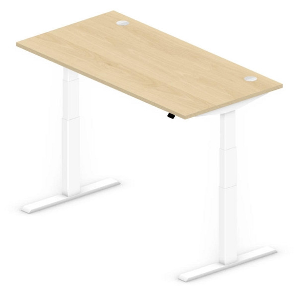 Deskin Sitz-/ Stehtisch Comfort MULTI M, Buchedekor, B 1600 x T 800 x H 640-1300 mm, 281846