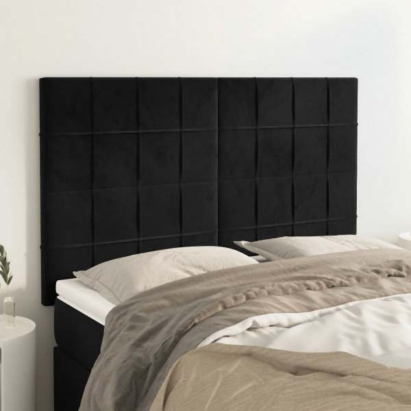 vidaXL Kopfteile 4 Stück Schwarz 72x5x78/88 cm Samt, 3116382