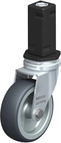 Blickle LRA-TPA 75G-EV04 Apparate-Lenkrolle mit Expander, Thermoplastisches Gummi-Elastomer, Grau, 847808