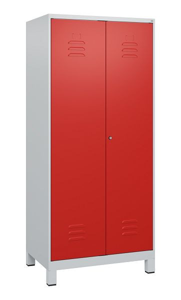 C+P Umkleidespind Classic PLUS, Doppel-Spind, Füße, 2 Abteile, 1800x800x500mm, 7035/3020, Zylinderschloss, 0800127-22P S10017