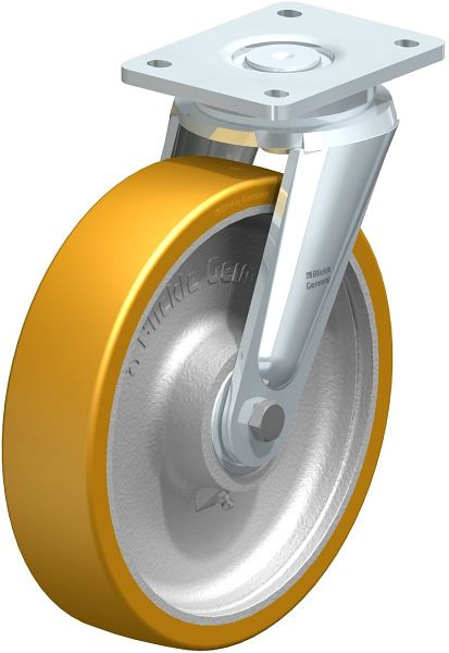 Blickle LO-GTH 250K Stahlgeschweißte Schwerlast-Lenkrolle, Blickle Extrathane®, Hellbraun, 267179